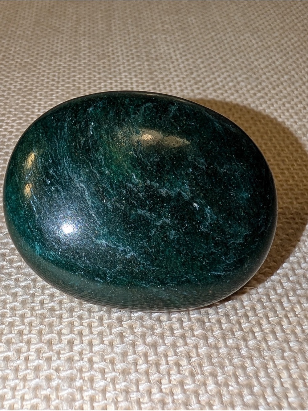 Polished Dark Green Aventurine Gemstone Palm Stone